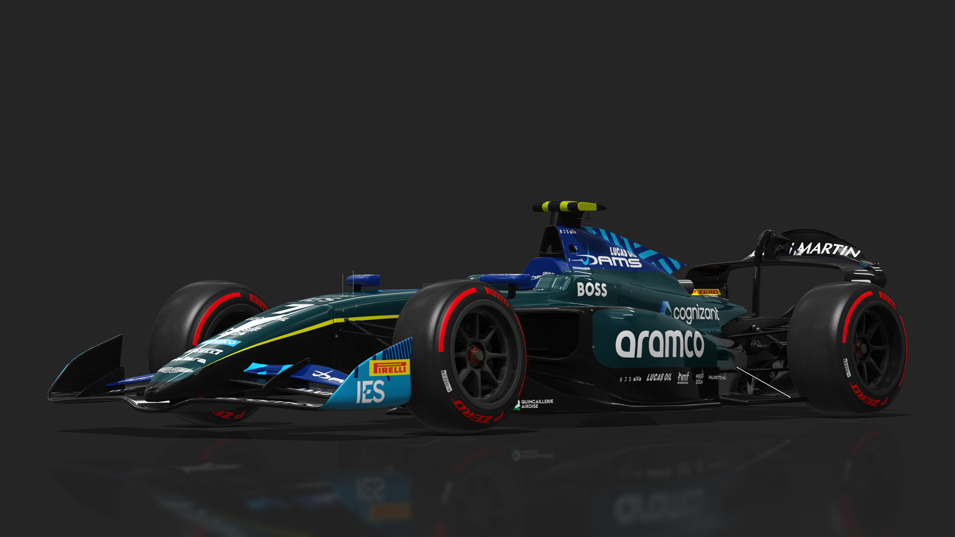 Dallara F2 2024, skin 7_Dams_Aston_Martin_Jak_Crawford