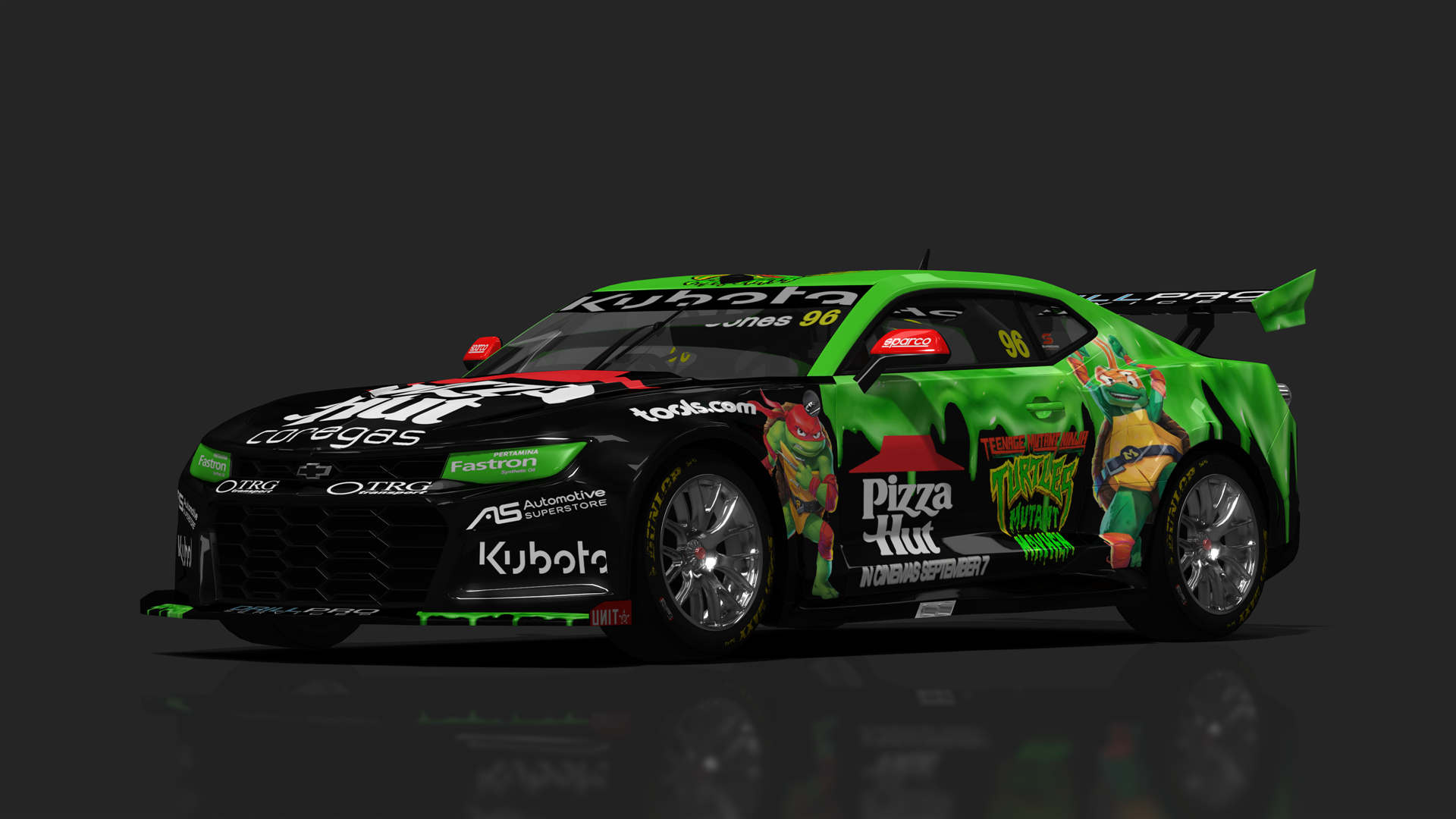 BCRC V8SC Chevrolet Camaro ZL1-1LE, skin Pizza Hut TMNT edition