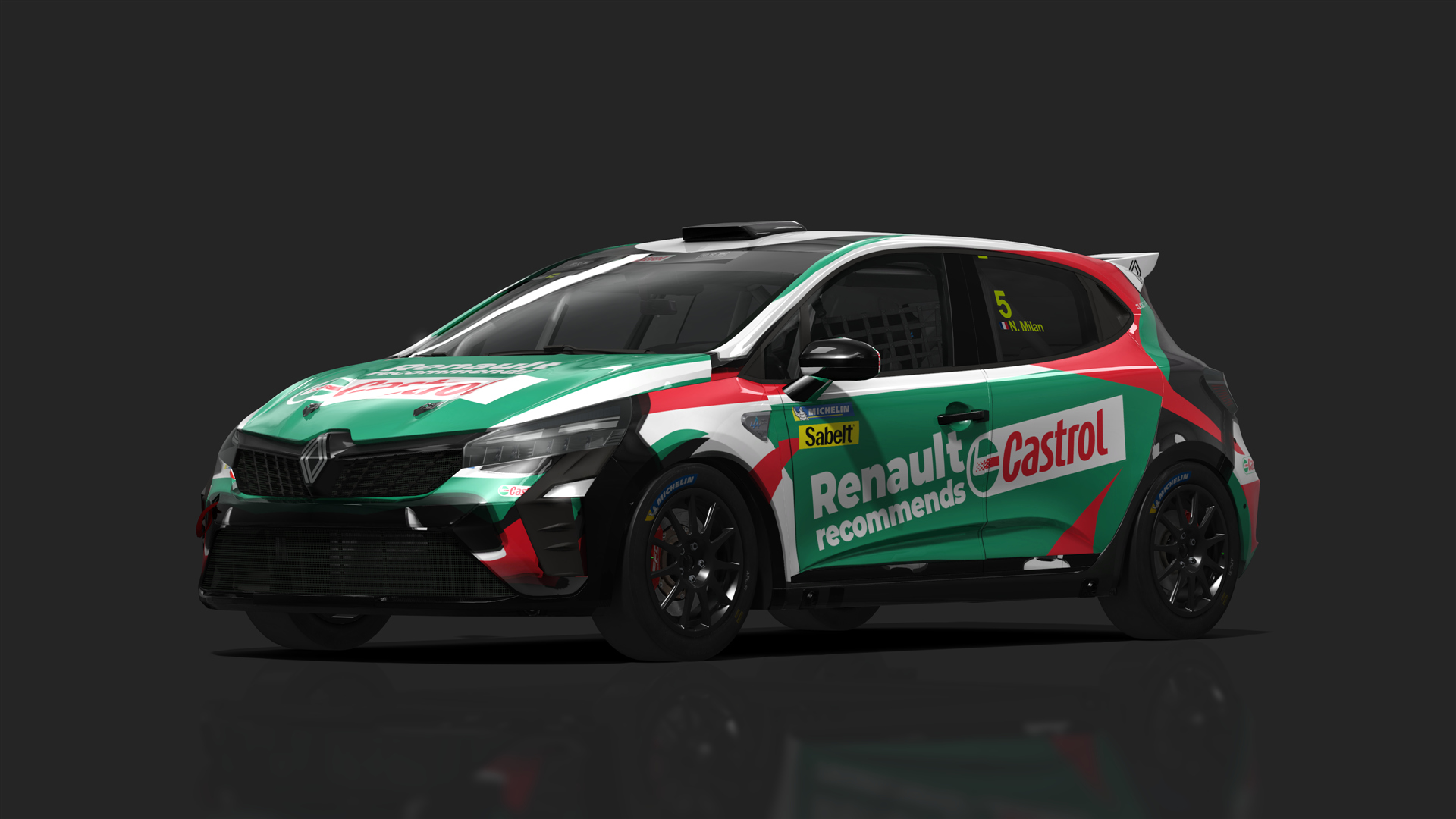 Renault Clio 5 Cup Phase 2, skin milancompetition_5_MILAN