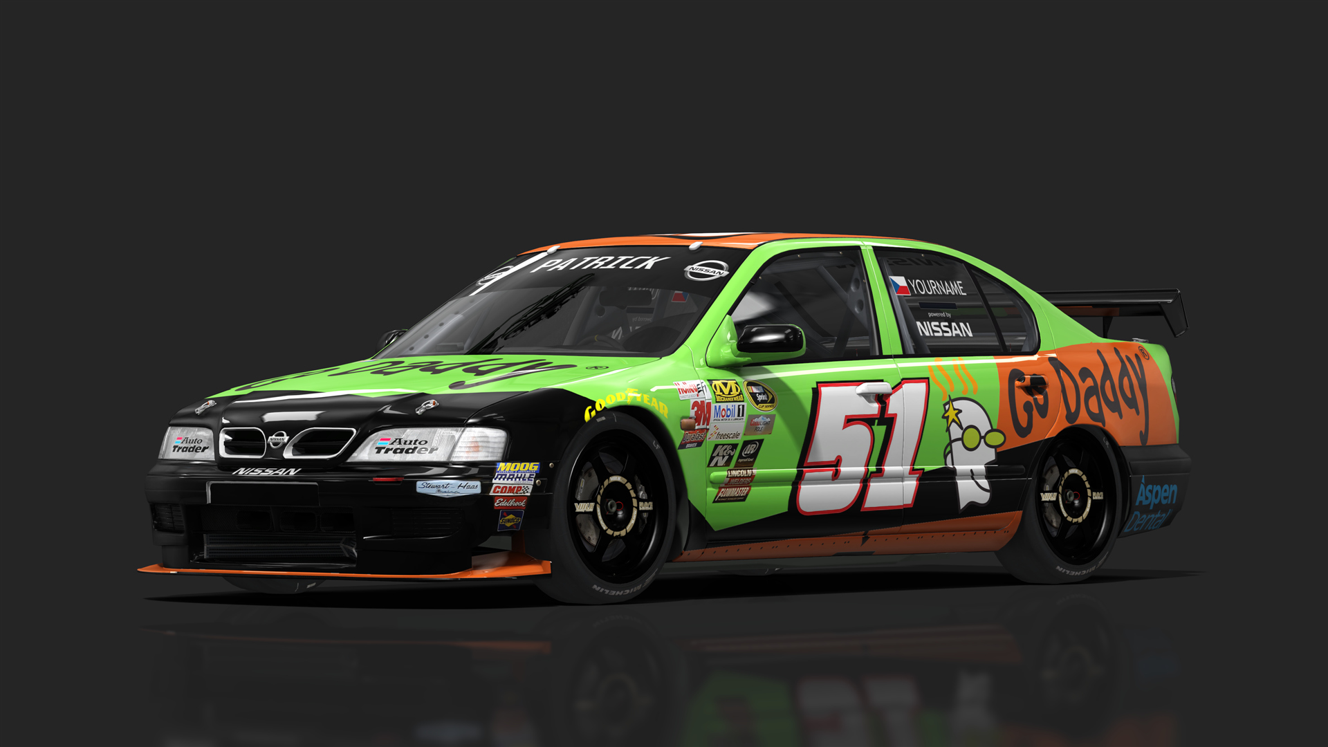 BTCC 90s - Nissan Primera P11, skin GoDaddy_nascarstyle