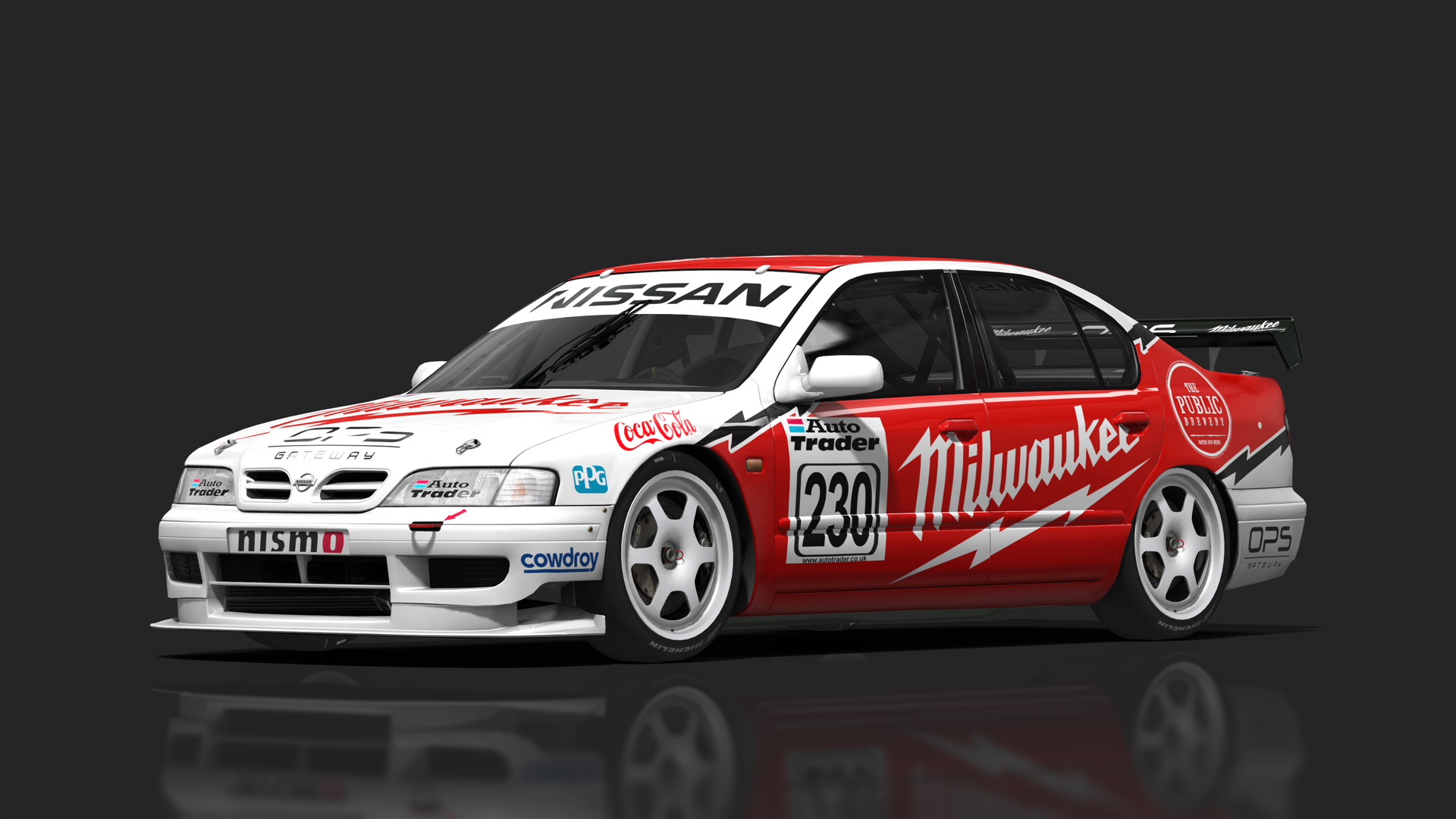 BTCC 90s - Nissan Primera P11, skin Milwaukee Racing 230