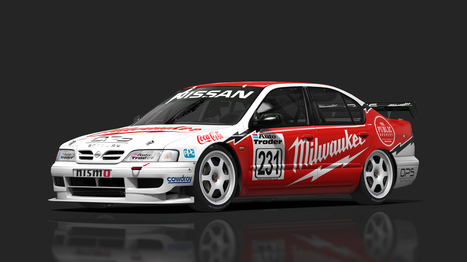 BTCC 90s - Nissan Primera P11, skin Milwaukee Racing 231