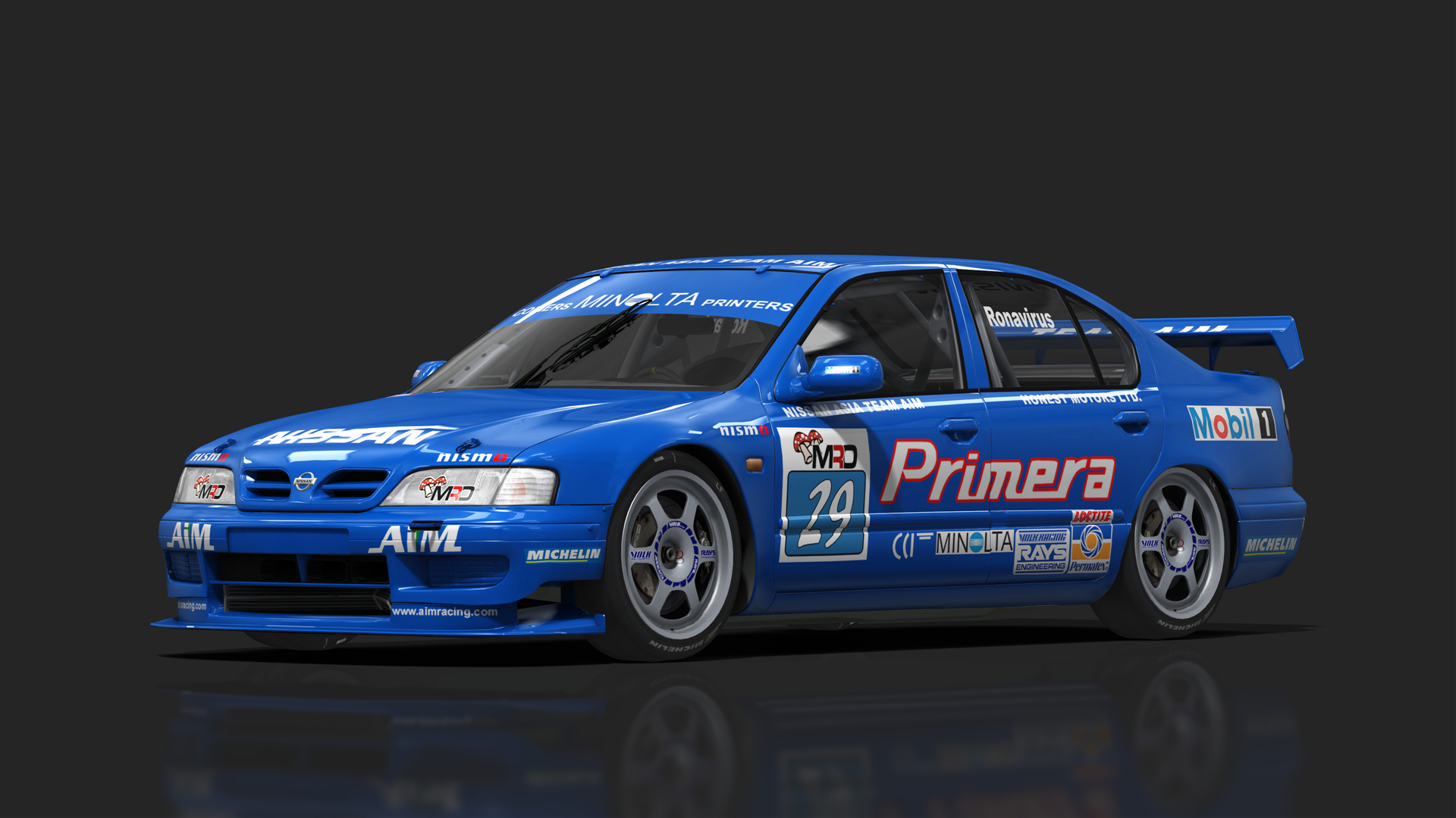 BTCC 90s - Nissan Primera P11, skin mro_s3_ronavirus