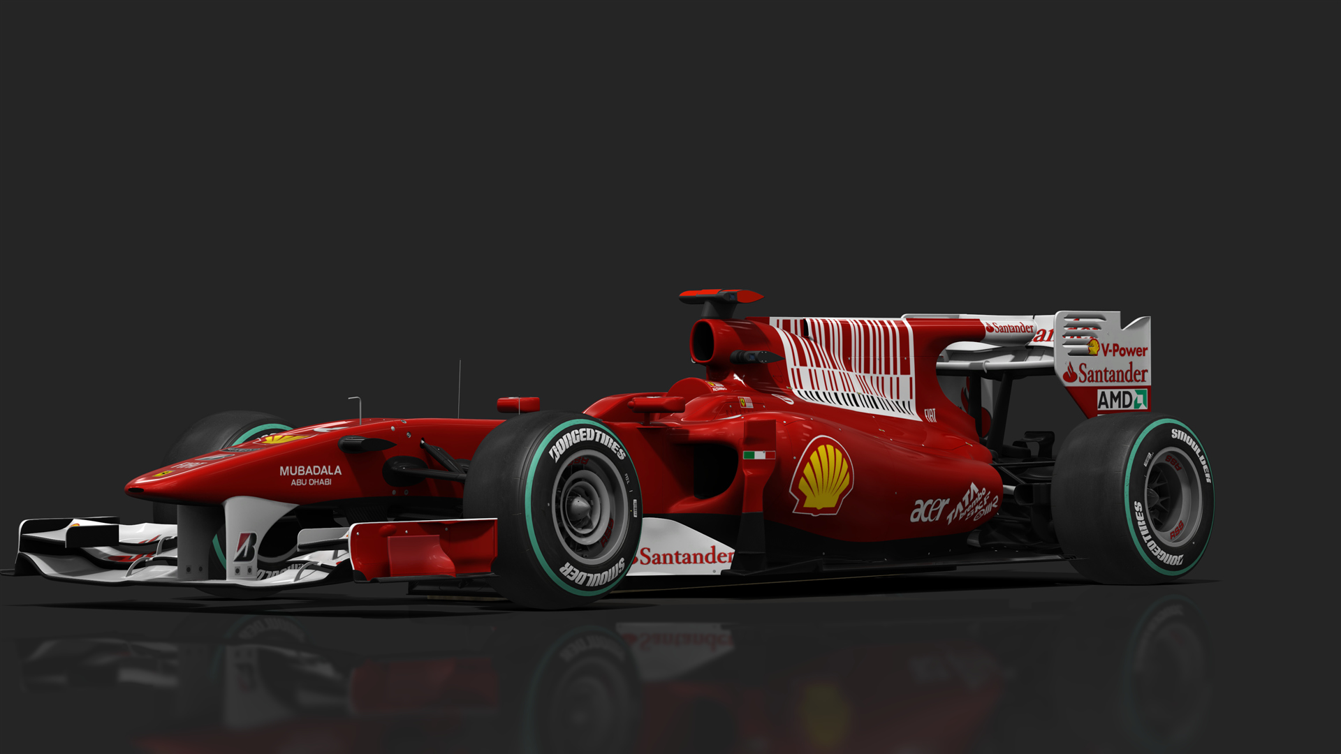 RSS F1 2010 Ferrari F10, skin Alonso_Barcode