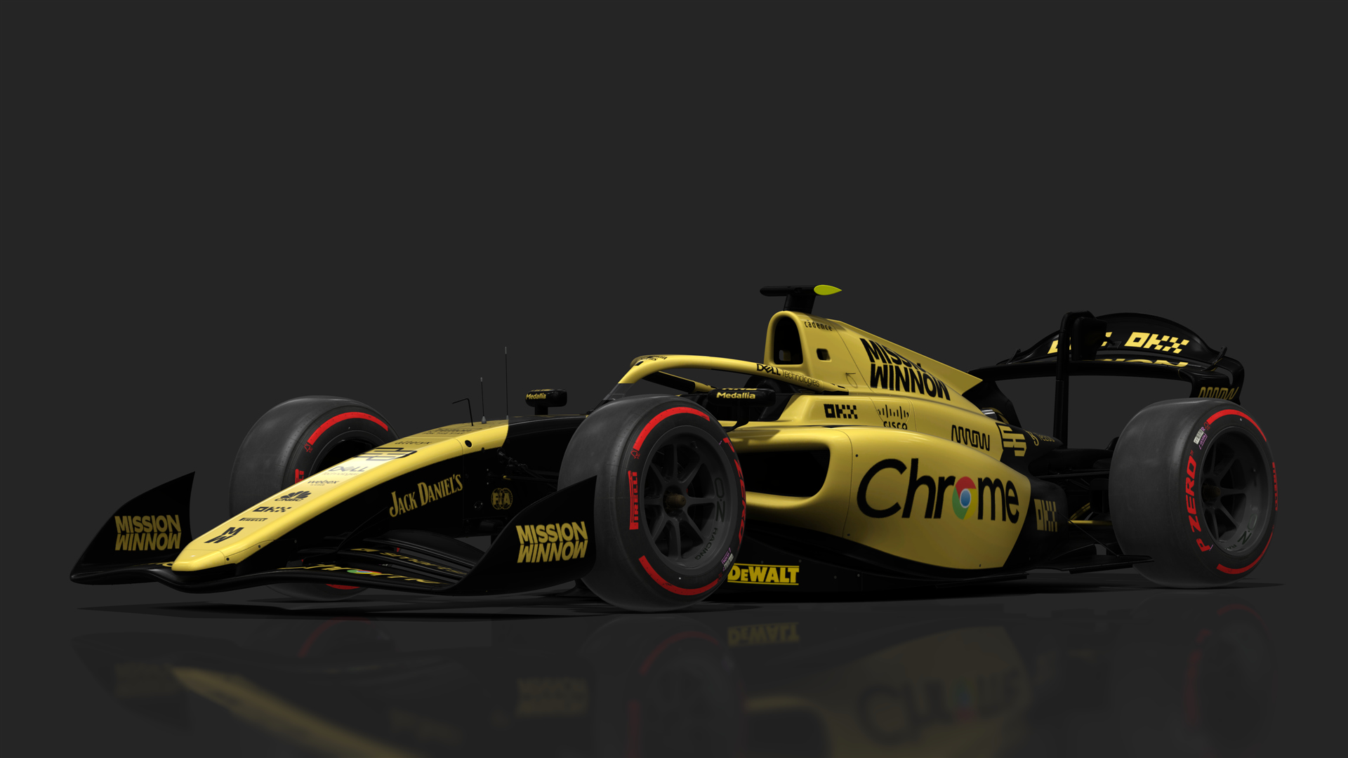 RSS Dallara F2 2024, skin 55_McLaren_MissionWinnowGoldTEST_Hoodlum