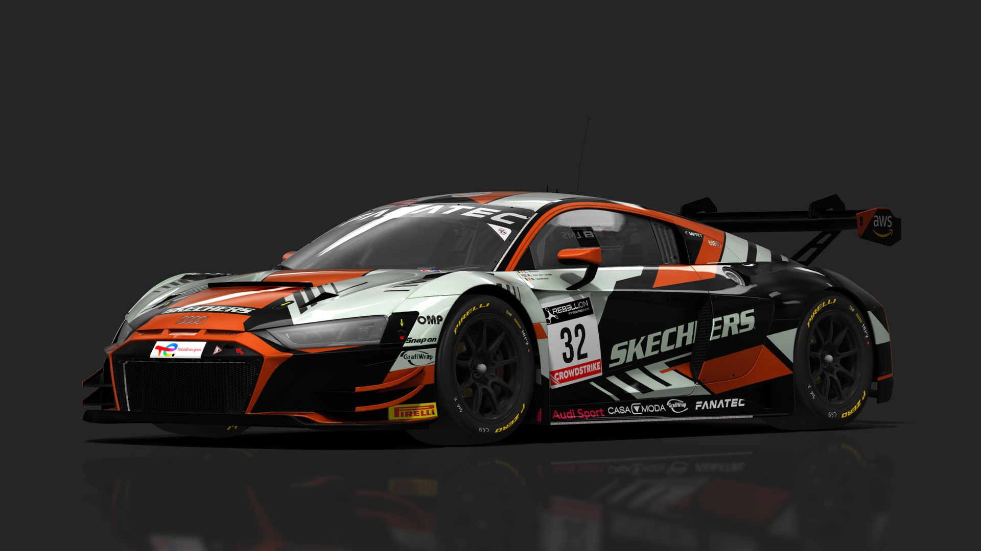 GT3 Audi R8 V10 Evo2, skin 2022 24h of Spa Audi Sport Team WRT #32