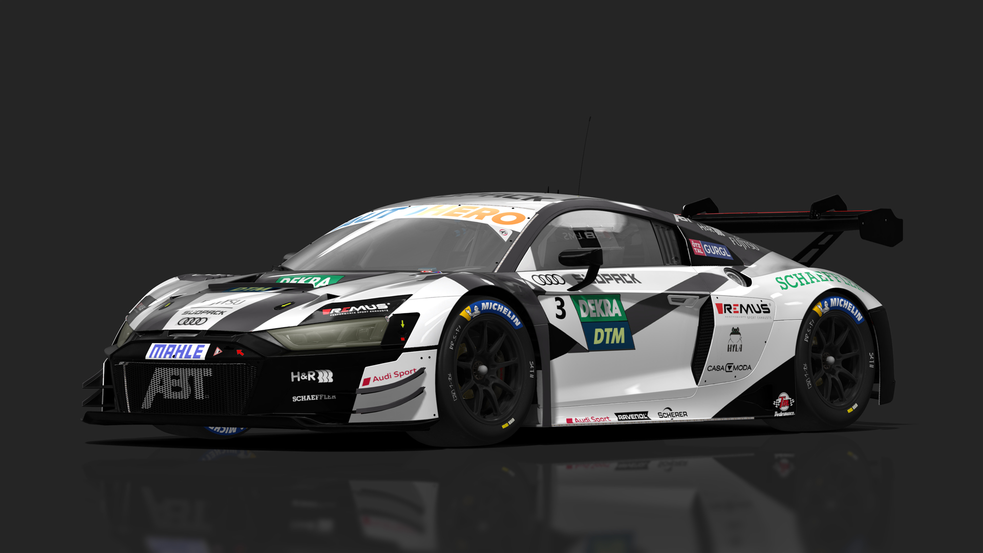 GT3 Audi R8 V10 Evo2, skin 2022 DTM Audi Sport Team ABT #3