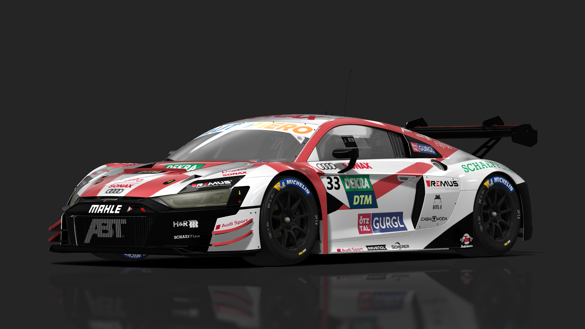 GT3 Audi R8 V10 Evo2, skin 2022 DTM Audi Sport Team ABT #33