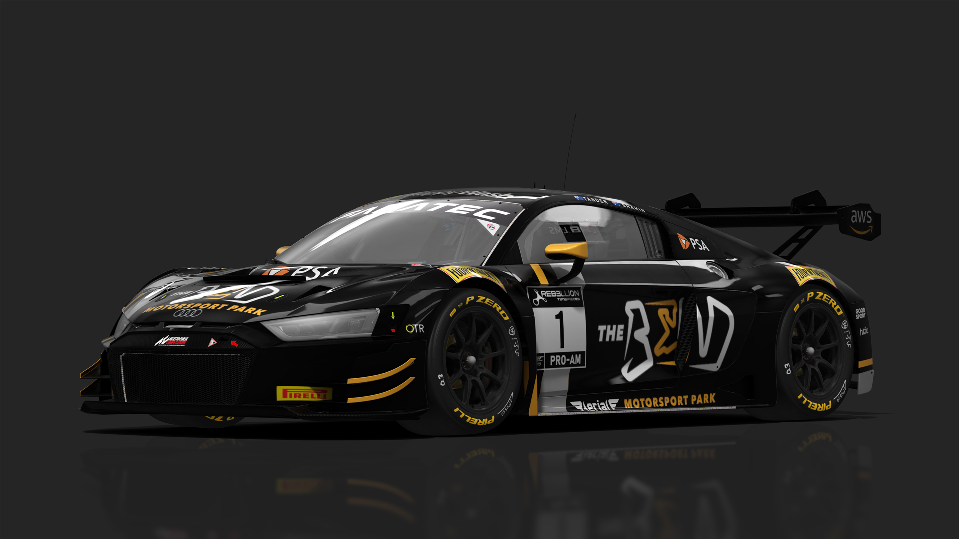 GT3 Audi R8 V10 Evo2, skin 2022-TheBend-#1-Rebellion
