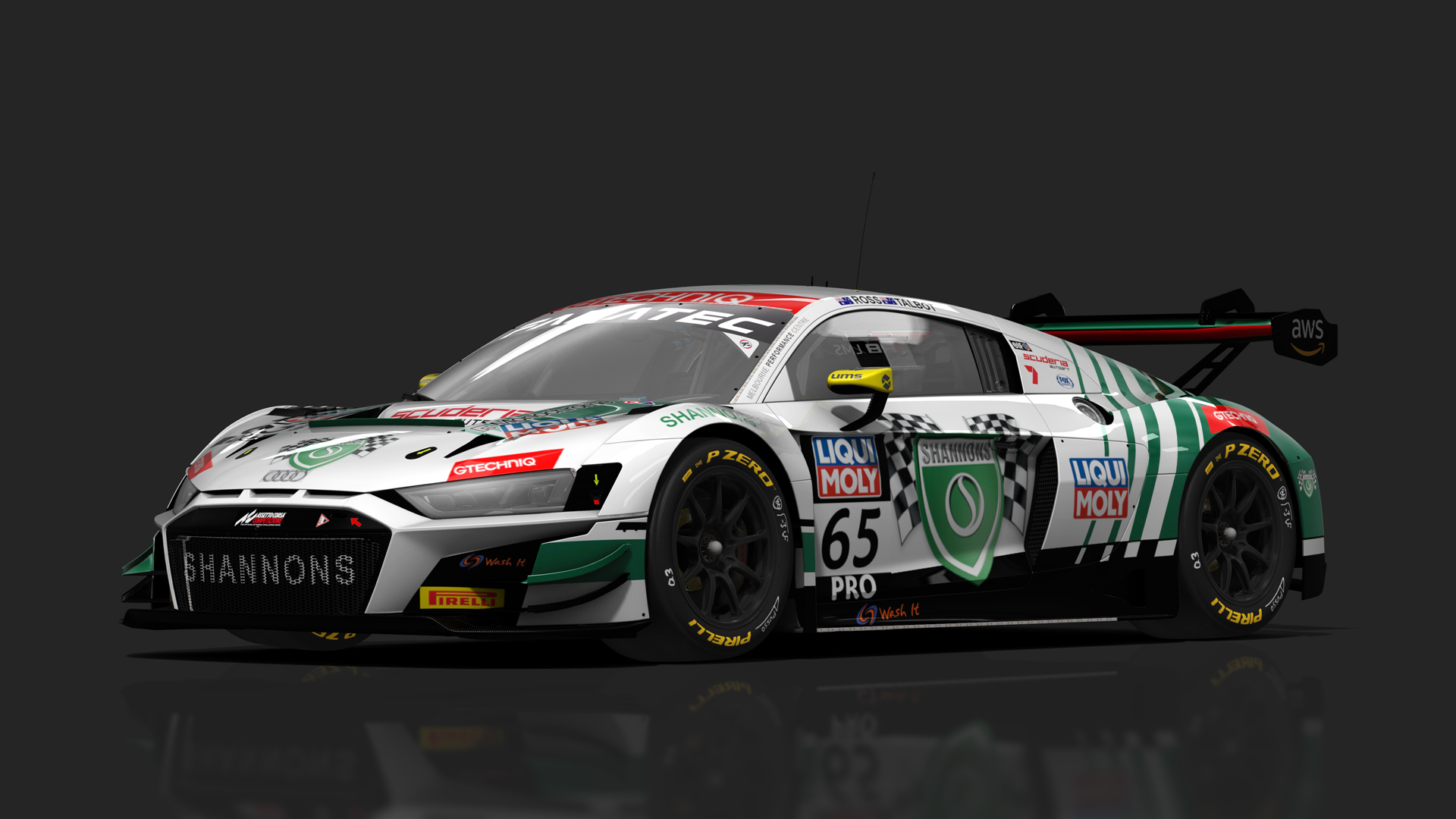 GT3 Audi R8 V10 Evo2, skin 2023-Shannons-LiquiMoly-#65