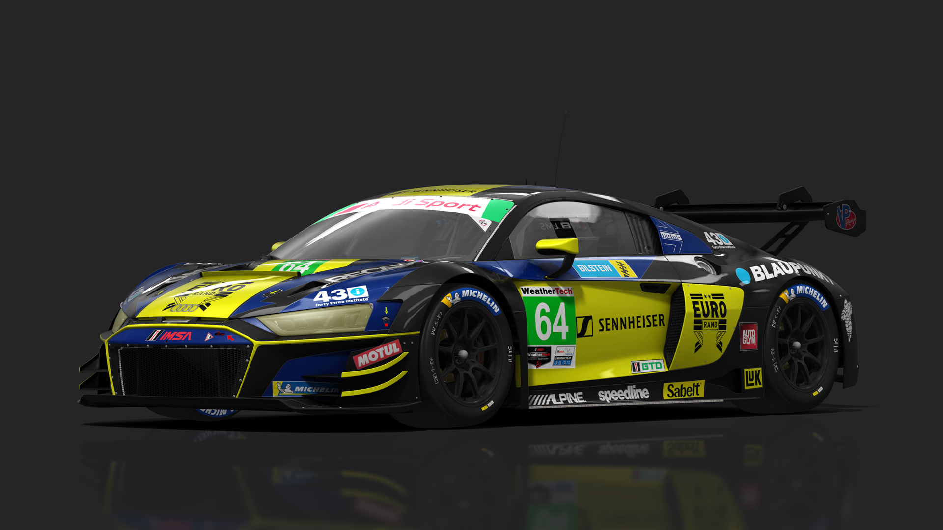 GT3 Audi R8 V10 Evo2, skin EuroRand_IMSA_Carbon