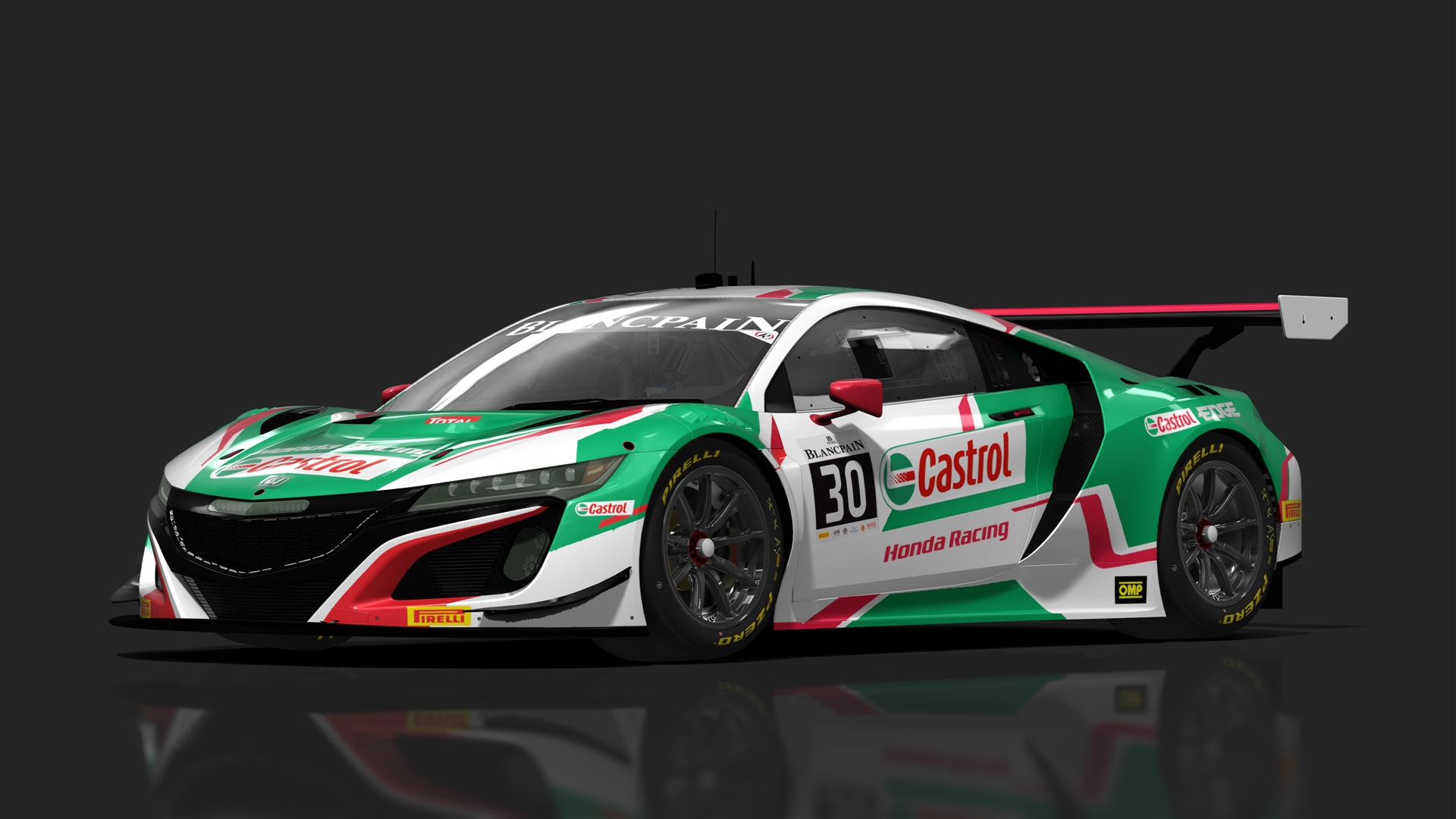 GT3 Acura NSX GT3 Evo, skin 2018 Castrol Honda Racing #30