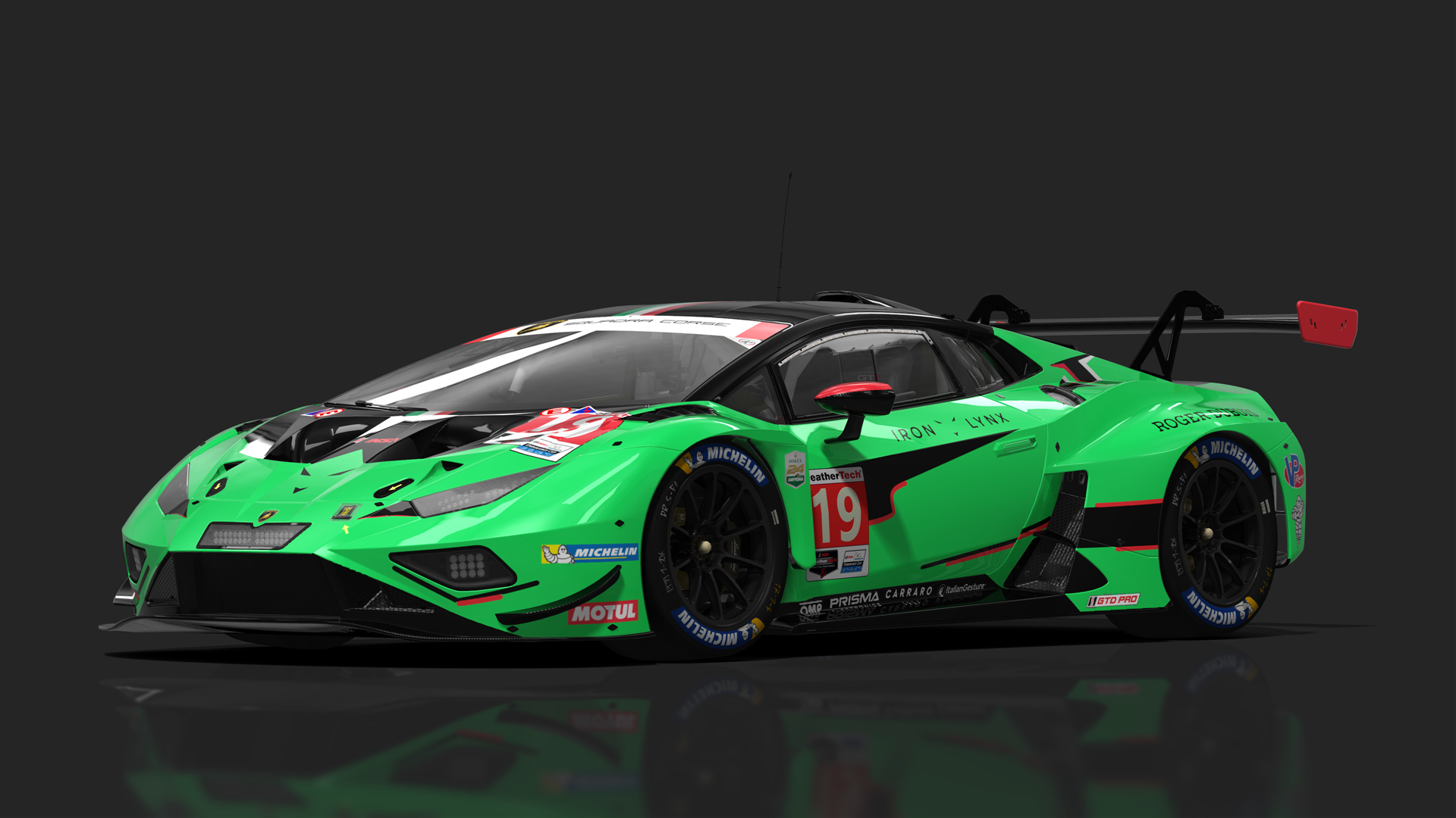 GT3 Lamborghini Huracán GT3 EVO2, skin 2024 IMSA Iron Lynx #19 Presentation