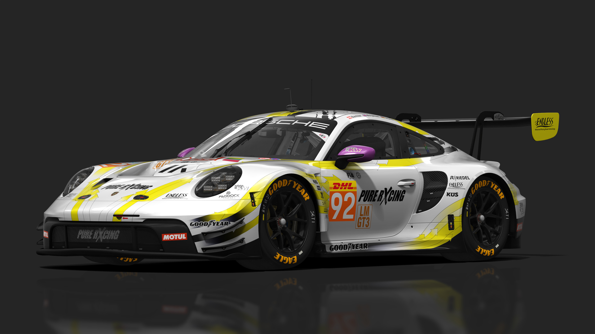 GT3 Porsche 911 GT3 R (992), skin #92 PureRxcing Manthey