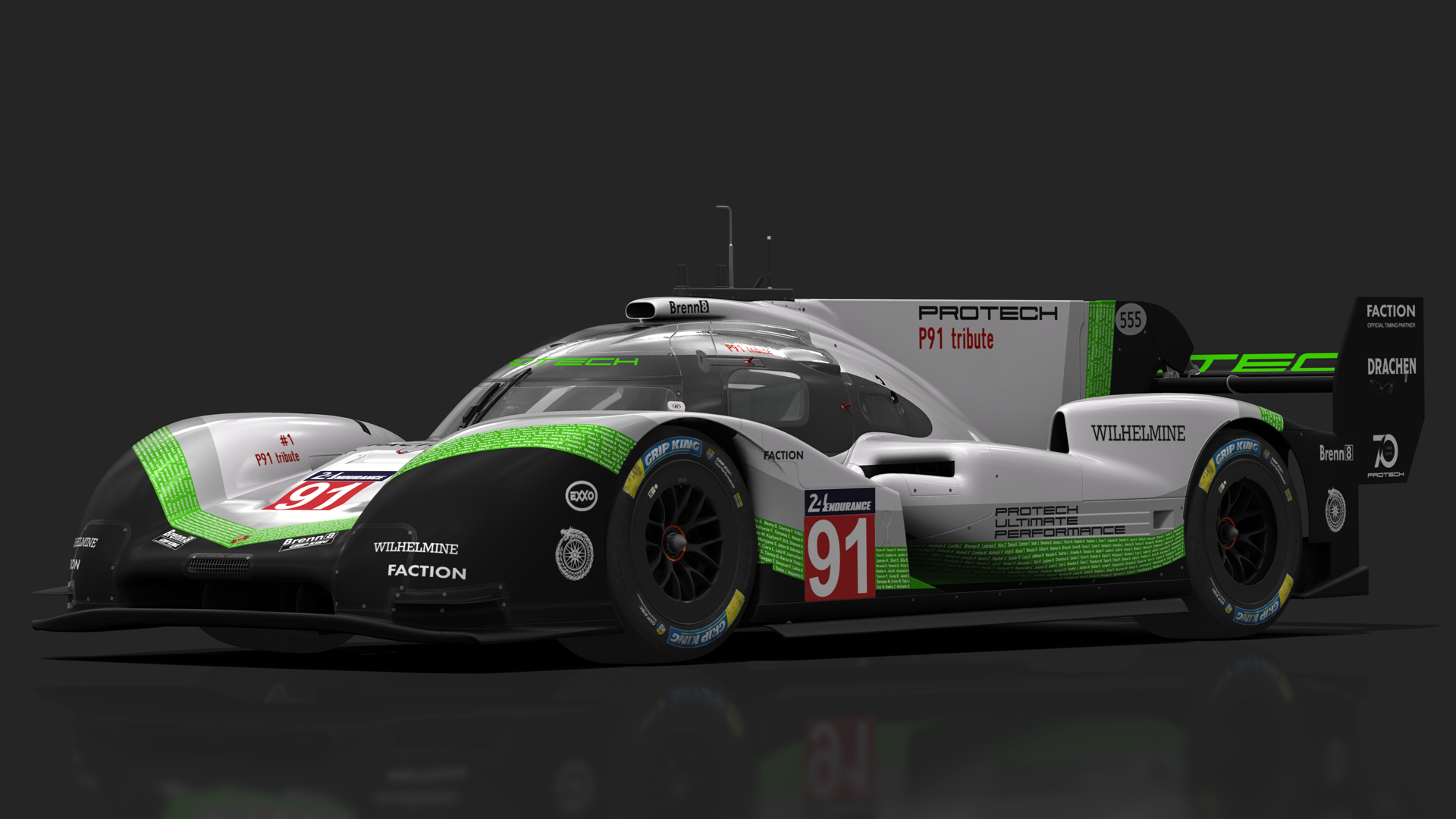Porsche 919 Hybrid EVO, skin white_green_91
