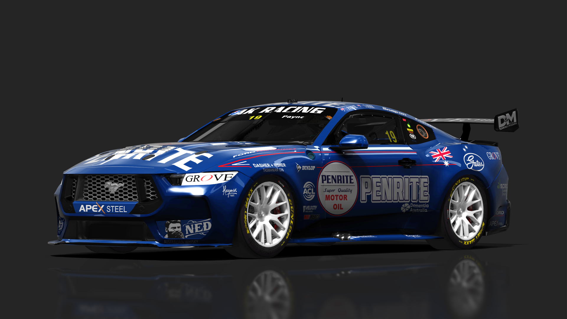 V8 Supercar (Gen3) Ford Mustang, skin 19_penrite_blue_edition
