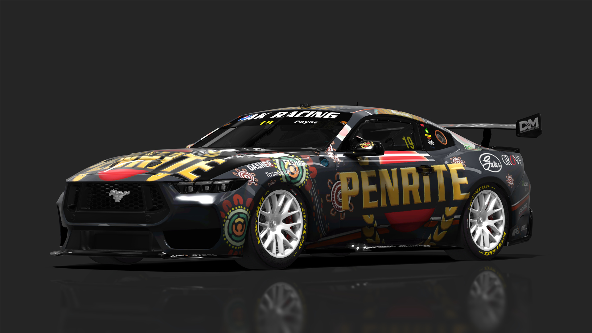 V8 Supercar (Gen3) Ford Mustang, skin 19_penrite_indigenous