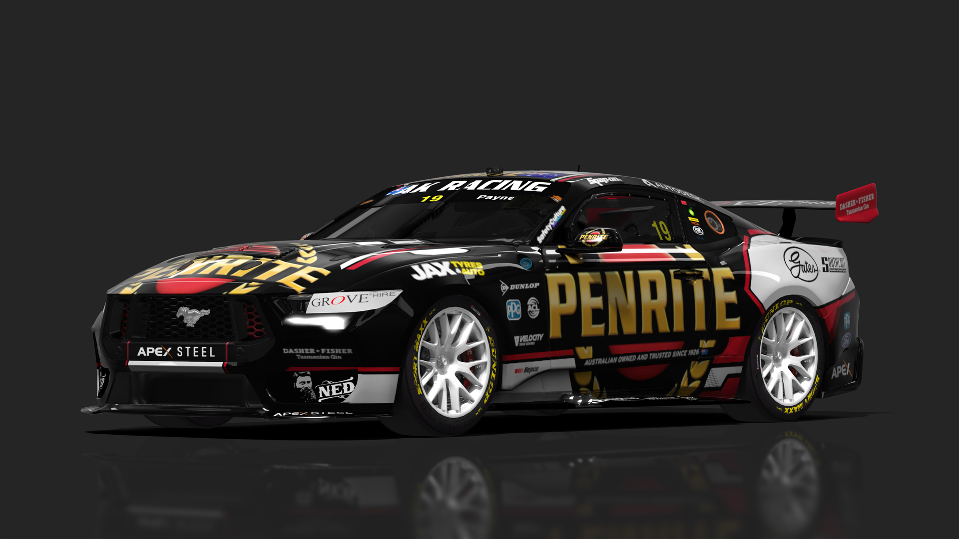 V8 Supercar (Gen3) Ford Mustang, skin 19_penrite_kiwi_edition