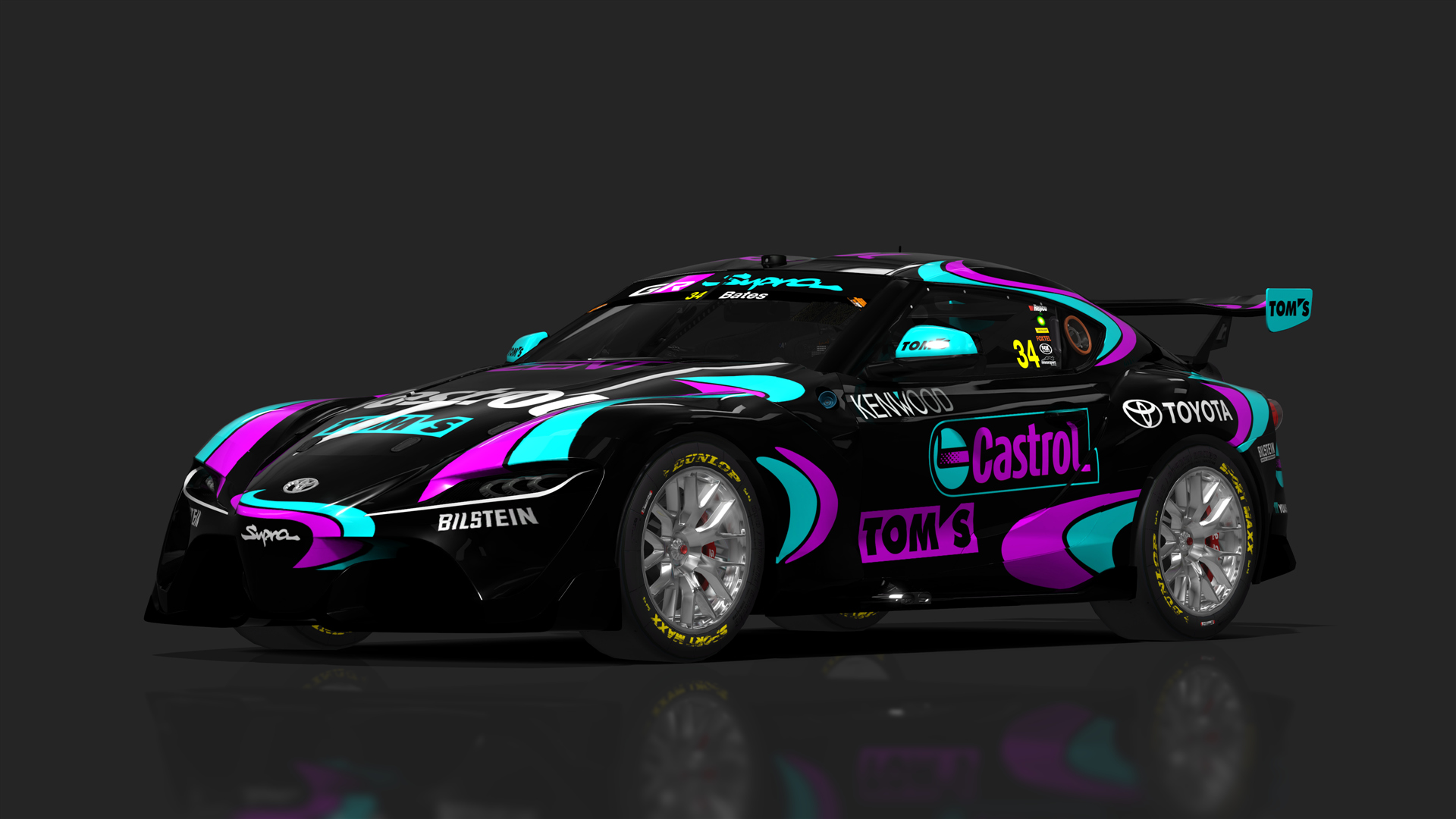 V8 Supercar (Gen3) Toyota GR Supra, skin 2026_toms_castrol_neon