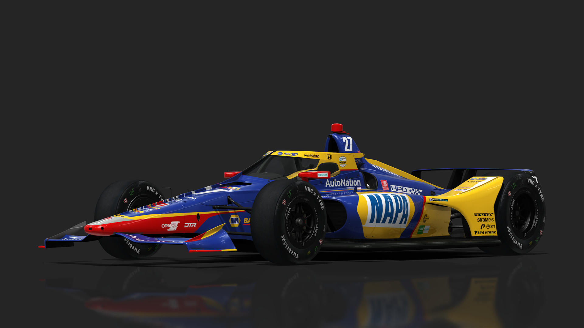VRC Dallara IR18 2021 (Oval Kit), skin 27_Alexander_Rossi_Napa