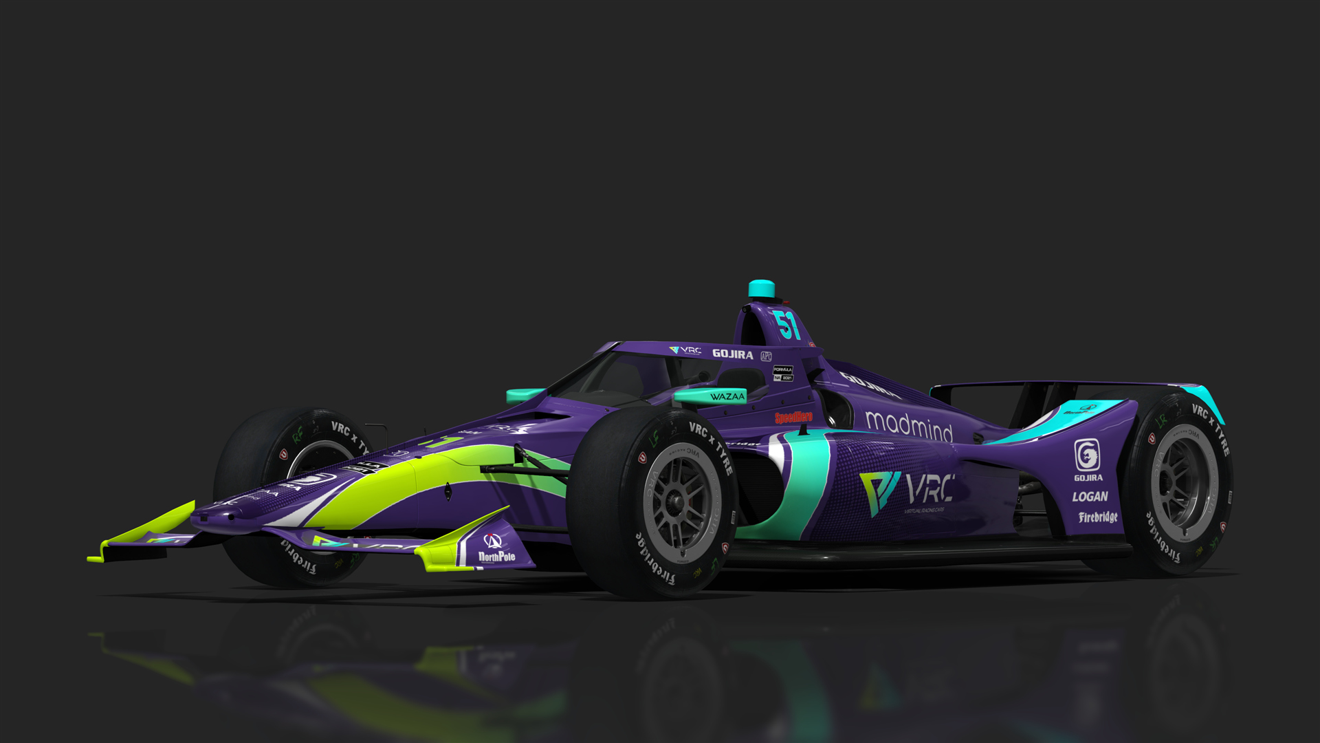 VRC Dallara IR18 2021 (Oval Kit), skin 51_Gojira_VCR