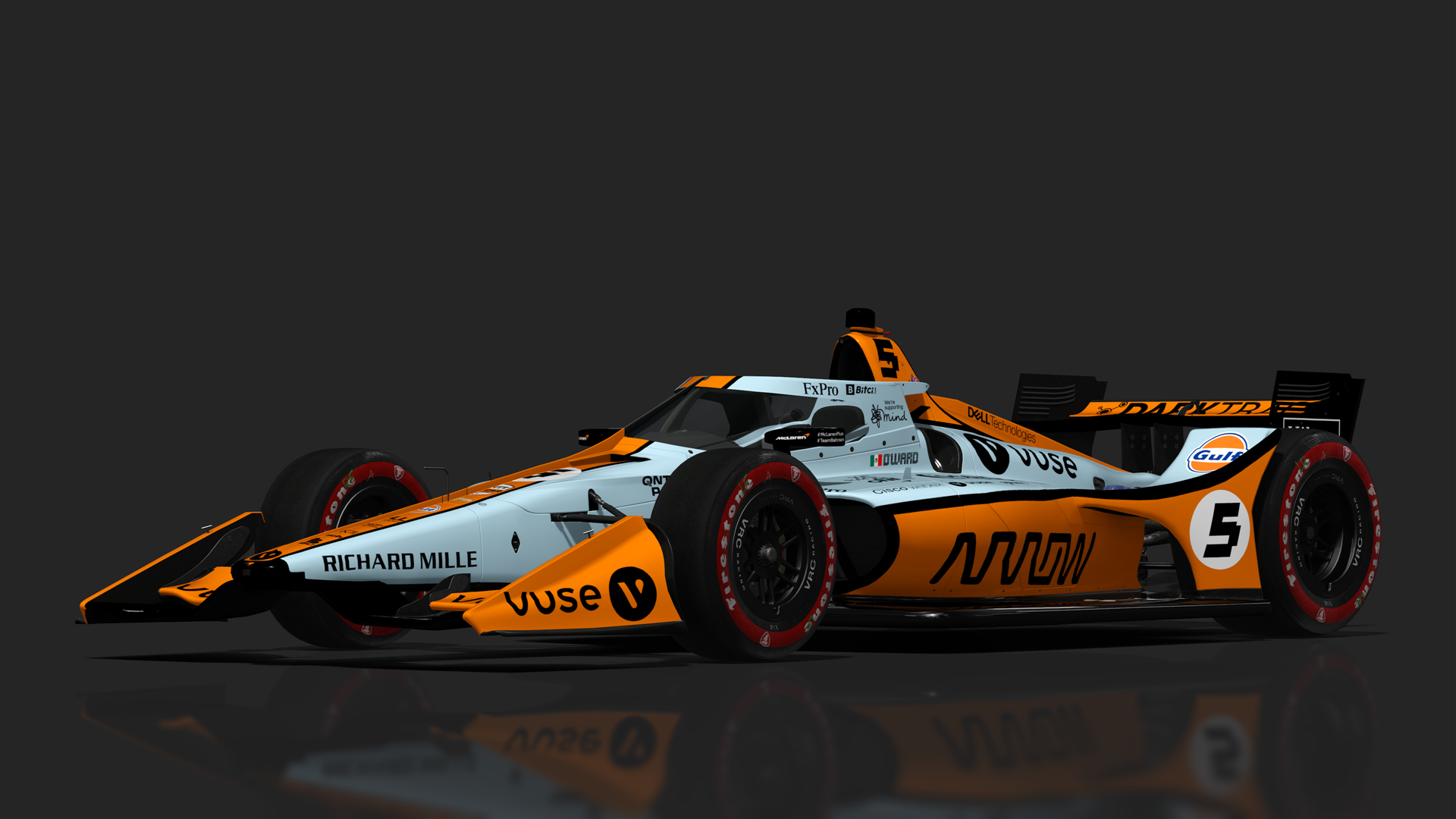 VRC Dallara IR18 2021 (Short Oval Kit), skin 05_OWard_Gulf