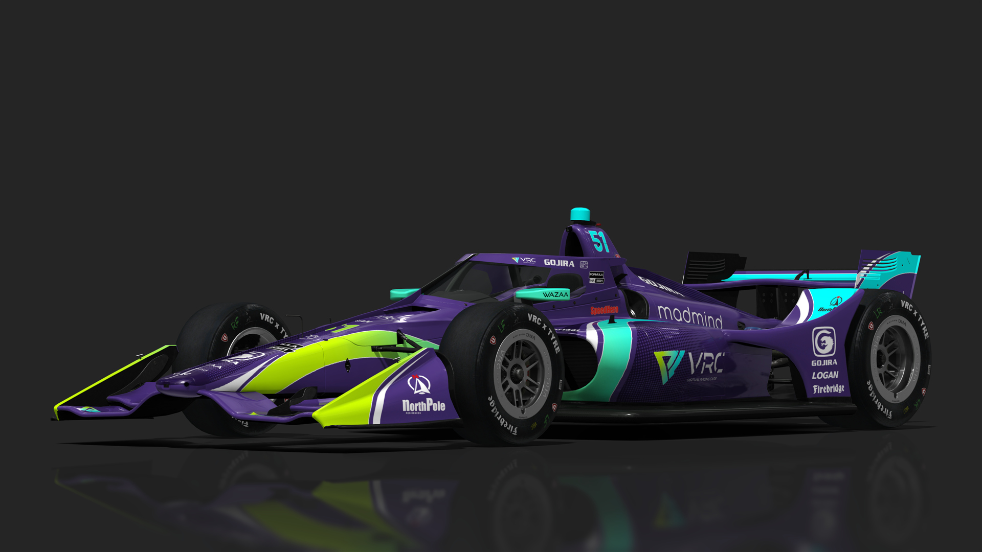VRC Dallara IR18 2021 (Short Oval Kit), skin 51_Gojira_VCR